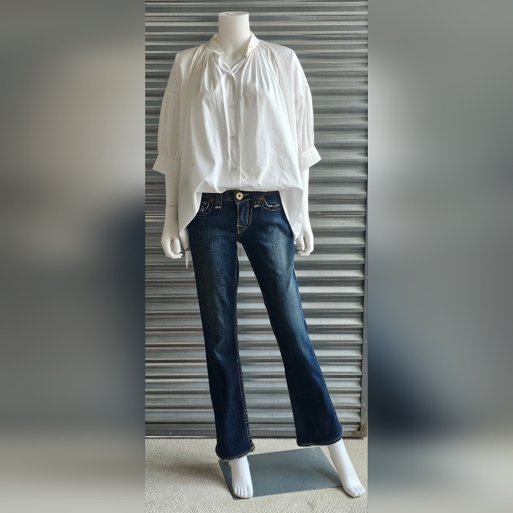 True Religion Vintage Jeans, boot cut, sz 27, 30" inseam, dark wash, 8" rise